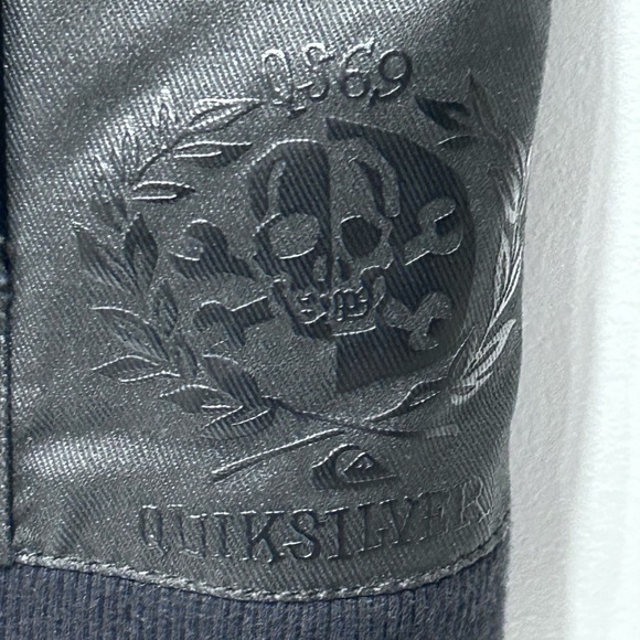 Quiksilver Kids Black Waxed Cotton Utility Bomber Jacket Size S (8–10) Boys - Picture 5 of 14